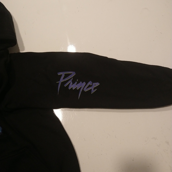 Prince purple rain hoodie XL blk Gildan measurement good condition - Picture 5 of 10